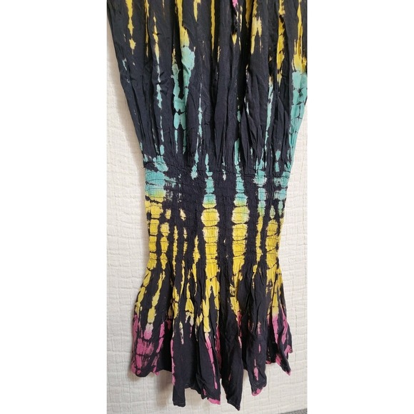 Surf Gypsy Tie Dye PlaysuitDress Off Shoulder Hippie Boho Whimsigoth Beach Sz S - Picture 5 of 13